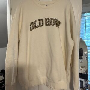 Old Row Cream Crewneck Sweater for Men